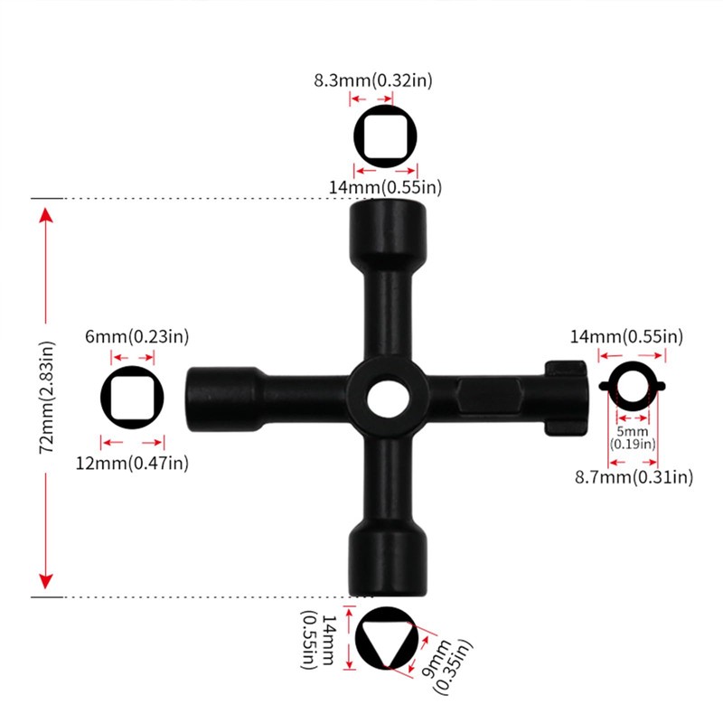 Eabdice Pack of 2 cross keys, universal keys, 4-way keys,