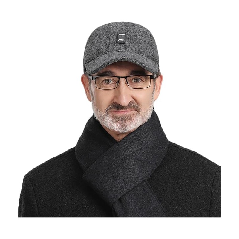 Clakllie Men's Winter Warm Woolen Peaked Baseball Cap Hat with
