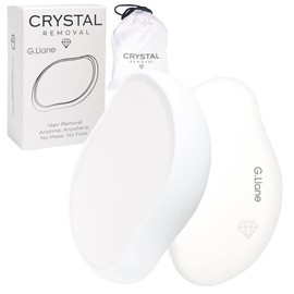 G.Liane Crystal Hair Eraser, Crystal Hair Remover, Nano Glass Hair Remover Stone, Reusable Painless Hair Removal Depilator for Fast Silky Smooth Skin (White)