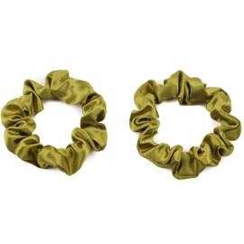Mytoptrendz® 6 Pcs Traceless Scrunchies for Girls Satin Hair Hair Ties Ponytail Bands Elastic Bobbles for Women Thin Fine Hair (Teal, Moss, Olive green assorted)
