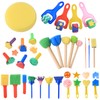 Sponge Painting Brush Set, 30 Pieces Children's Painting Tools Set,