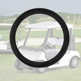 Universal Silicone Golf Cart Steering Wheel Cover fits for Club Car, Yahama, EZGO, Anti Slip Cover Easy to Install, Great Gifts for Golfer (Black)