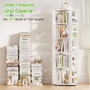 Homykic Rotating Bookshelf, Bamboo 360 Display Spinning Bookcase Tower, 5-Tier
