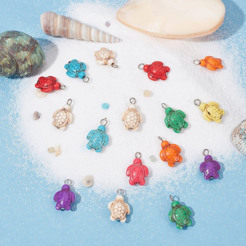 SUNNYCLUE 100 pcs per box sea turtle charm turtle charm