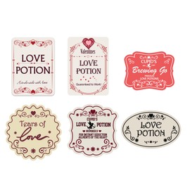 Valentine Potion Bottle Stickers, Valentine's Day Wine Bottle Labels, Valentines Day Decor Decals for Valentines Wedding Anniversary Party Supplies,6 Designs,60 Pcs