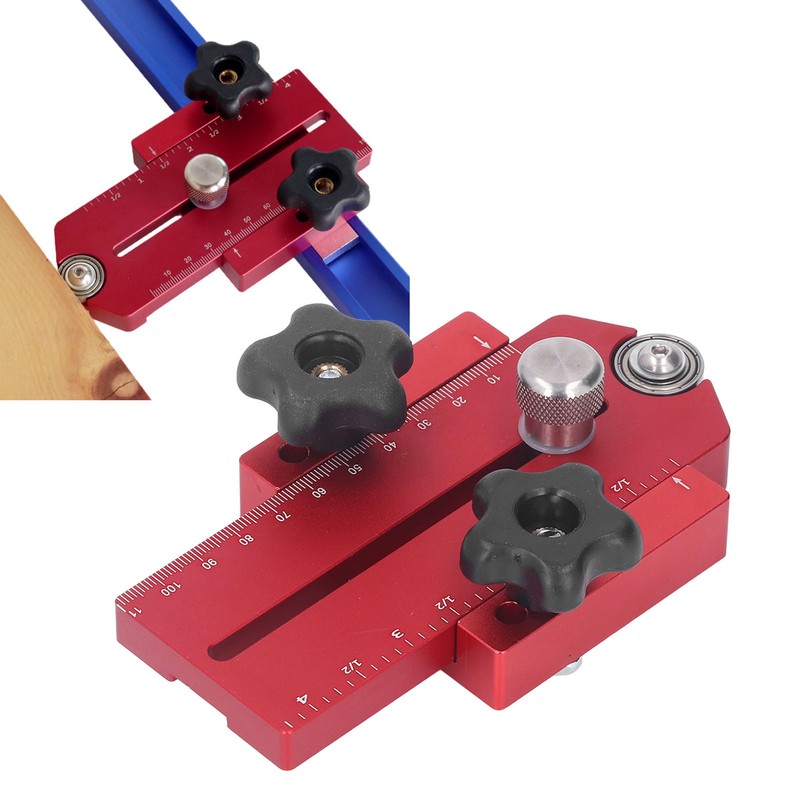 Table Saw Limit Fence Aluminum Alloy Red Retractable Adjustable Table