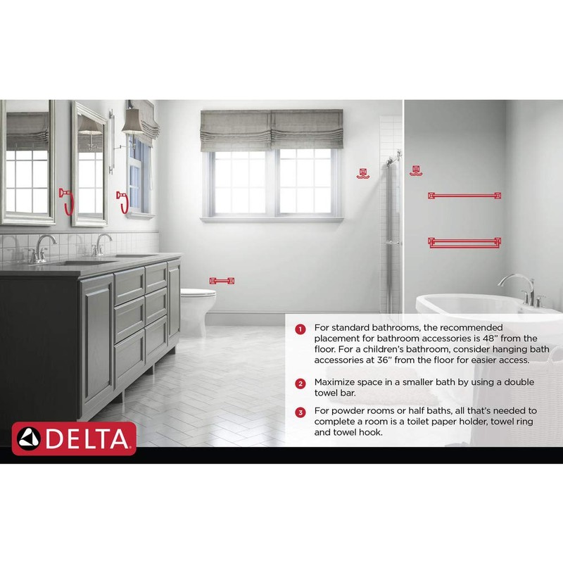 Delta 74355 Trillian Wall Mount Pivot Arm Toilet Paper Holder