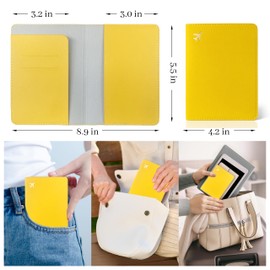 toTravelGear Passport Holder for Travel Essentials,Passport Cover Case for Travel Accessories,Travel Wallet for Women Men (Lemon Yellow)