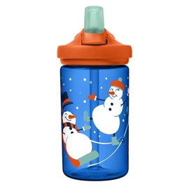 CamelBak Eddy+ 14 oz Kids Water Bottle with Tritan Renew – Straw Top, Leak-Proof When Closed, Snowman Sled