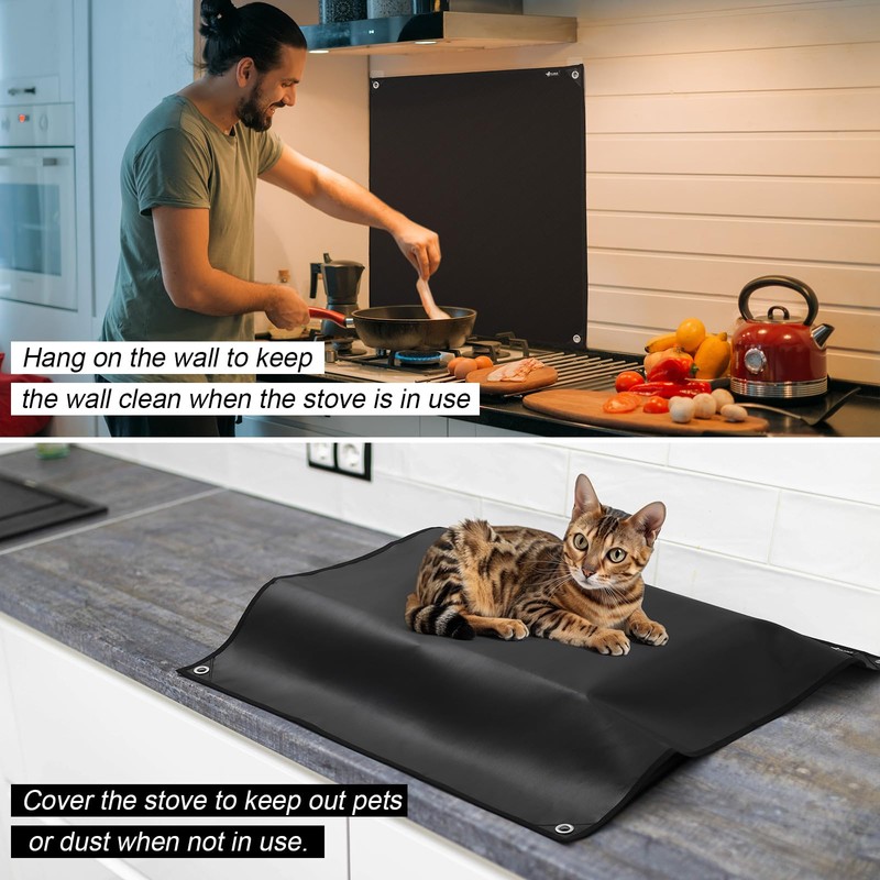 FLASLD Stove Backsplash Splatter Guard Range Hood Backsplash Wall Shield