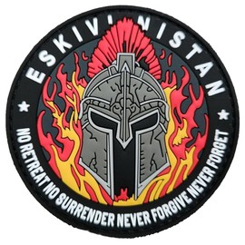 TS Tactical Store Eskivinistan Spartans 3D Velcro Airsoft PVC Patch | Size: 8 cm | 3D Patch for Military Backpack | Coat of Arms, Flag, Brooch, Outdoor, Hiking, Crossfit, Bushcraft, S