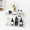 KOCOK Glass Bathroom Shelf,15.8-Inch Brushed Gold Glass Shelf for Bathroom