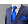 S&W SHLAX&WING Neckties Set Solid Blue Navy for Suit Ties