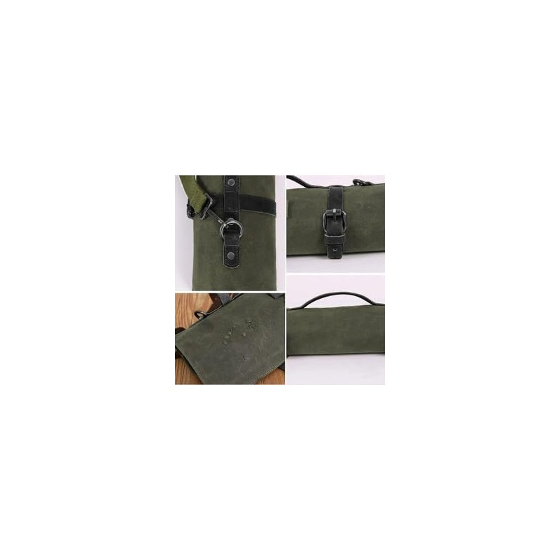 Chef Knife Roll Bag,Heavy Duty Waxed Canvas Chef Bag for