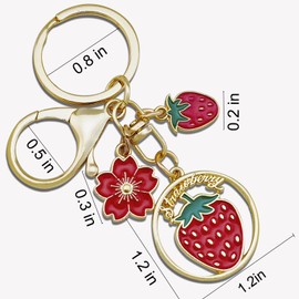 WXCATIM Strawberry Keychain Cute Keychains for Women Stuff Strawberry Bag Charms Gifts For Women Girls Kawaii Keychains Strawberry Gifts Ideas