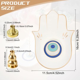LDBKLGHJ Ceramic Incense Holder 3 in 1 Brass Incense Holder for Sticks and Incense Sticks Zen Decor with Hand of Evil Protection Spiritual Home Decor