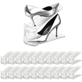 beehomay Shoe Slots Organizer，20 Pack Shoe Stackers for a Pair of Shoes,Adjustable Shoe Rack with Three Levels