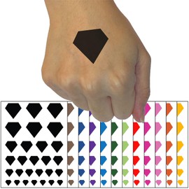 Diamond Engagement Wedding Solid Temporary Tattoo Water Resistant Fake Body Art Set Collection - Purple (One Sheet)