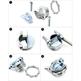 QWORK Cable Connector, 16 Pieces 1/2" Clamp Type Cable Connectors, Steel Connector for Metallic Conduit Protect Cables