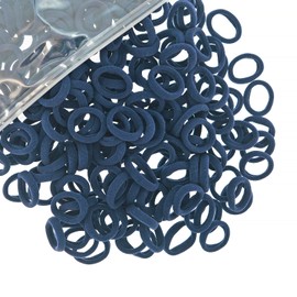200 Pcs Solid Color Cotton Hair Ties Toddler Girls' Elastics Hair Ties Seamless Ponytail Holder (Navy)