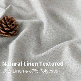 YoungsTex Grey Linen Curtains 84 Inches Length for Living Room Light Filtering Window Drapes Privacy for Bedroom, Dining Office Grommet, 2 Panels, Grey, 52 X 84 Inch