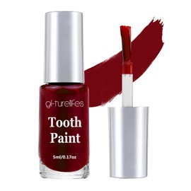 GL-Turelifes Tooth Colour Make-Up, Black Dental Painting Cream, Safe, Quick Drying, Realistic, Creating Black Out Tooth Makeup, Missing Teeth SFX for Halloween, Cosplay, Theatre 5 ml (Red)