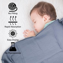 CUXFLS Muslin Swaddle Blankets for Newborn Boys and Girls Burping Clothes, Skin-Friendly Large Size Suitable for Infant Baby Breathable Swaddle Wrap(2 Pack)