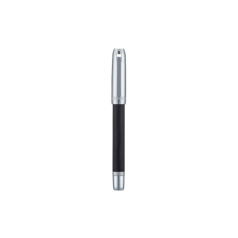 Jinhao 92 Pluma estilográfica negra plateada, punta media, metal sólido