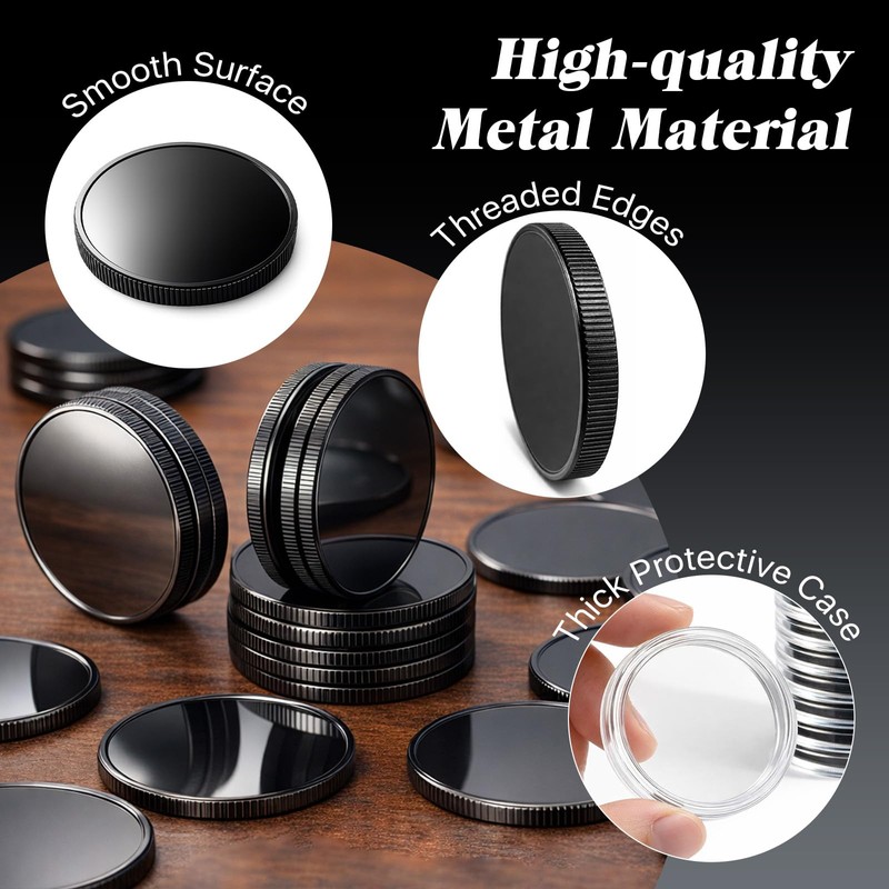 Black Challenge Coin Blank, Laser Engraving Custom Coin Blank, 40x3mm,10Pcs