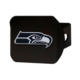 FanMats 21586: Seattle Seahawks Black Metal Hitch Cover with Metal Chrome 3D Emblem