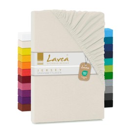 Lavea Jersey Fitted Sheet, Maya Series, 100% Cotton, High-Quality Workmanship, Elasticated and Oeko Tex 100 certified