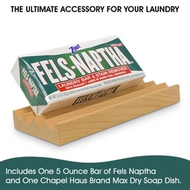 Fels Naptha Laundry Detergent Bar - 5 Ounce Fels Naptha Laundry Bar Soap and Stain Remover Bundle. Get the Ultimate Accessory to your Fels Naptha Soap Bars. (Traditional)