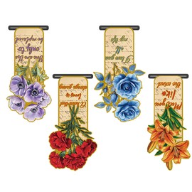 4 marcapáginas de flores magnéticas clásico, marcapáginas magnéticos de flores para mujeres, marcadores magnéticos de flores