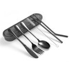 Portable Utensils Set with Case, 4pcs Stainless Steel Reusable Silverware