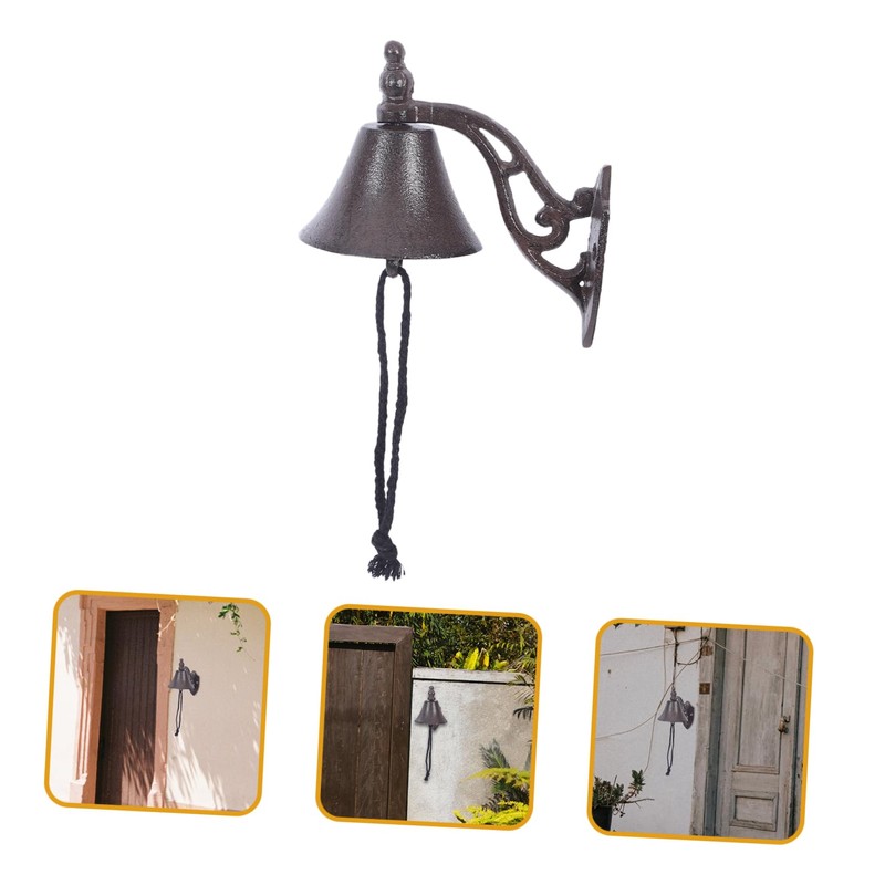 Ciieeo Sturdy Vintage Bells Iron Doorbell Dinner Bell Style for