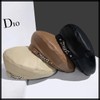 White Fang CZ336 Beret Leather Chain, Simple, Rock Hat, For