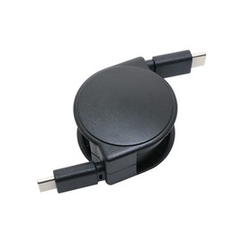 Miyoshi ZURC-CC10G MCO USB 3.2 Gen2 Compatible, Type-C to Type-C Cord Reel Type, Retractable Type, 3.3 ft (0.8 m), Charging, USB PD60W, Supports Transmission, Ultra High Speed Data Transfer of up to