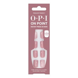 OPI On Point Tickle My France-y | Short Round Mauve Nude Neutral Press On Nails | With Nail Glue | Long Lasting, Reusable, Non-damaging