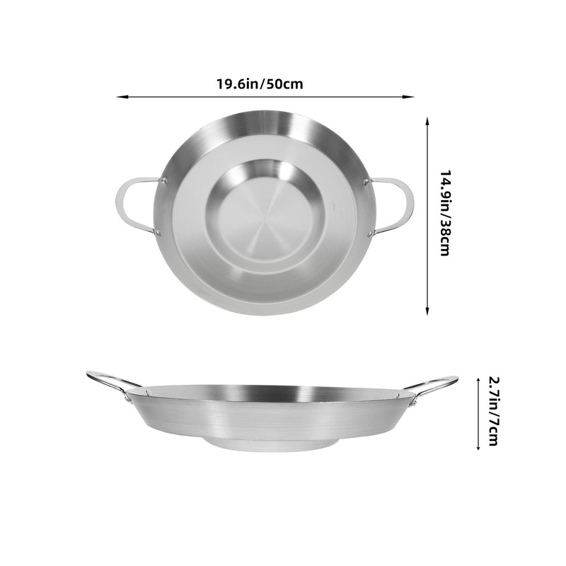 BESTonZON Concord Stainless Steel Comal Frying Bowl Cookware (19.6"), Mexican