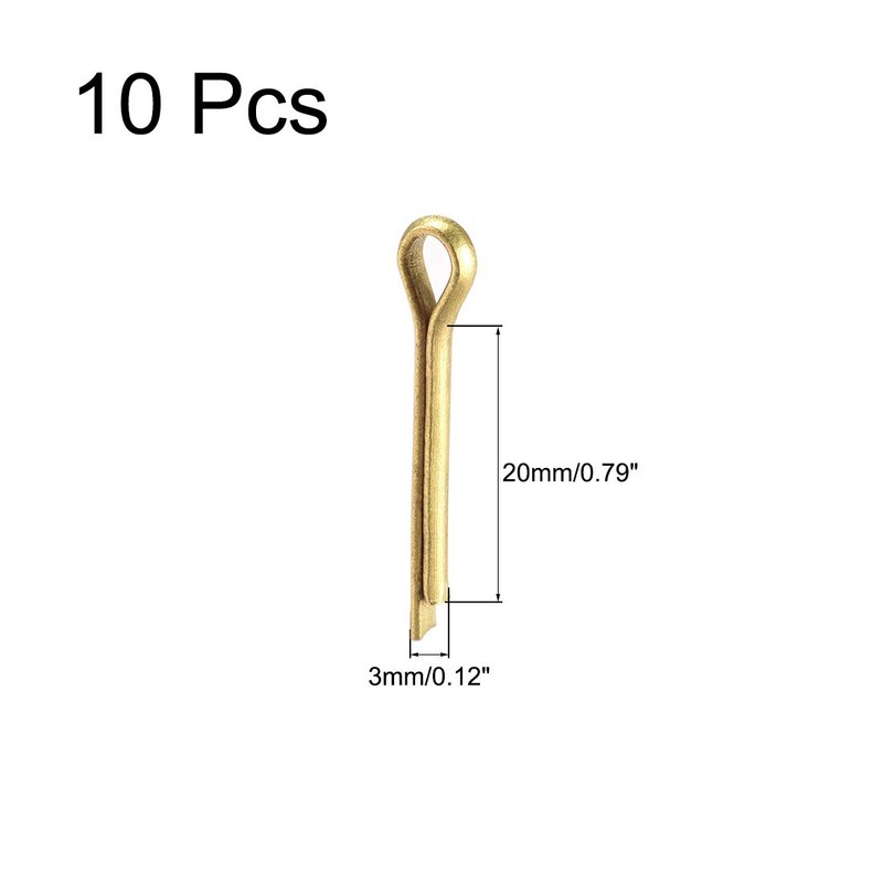 sourcing map Split Cotter Pin - 3mm x 20mm (1/8