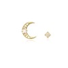 [Custom Made] Aries Dear Moon Diamond Unbalanced Constellation Earrings OTE120613B