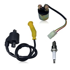 Ignition Coil For Honda Foreman 500 TRX500 4x4 EPS 2005-2011 Replace Part No. 30500-HP0-A71 with StartSolenoid Relay&Spark Plug
