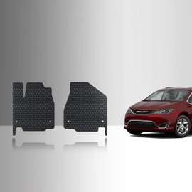 TOUGHPRO Floor Mats Accessories (Front Mats) Compatible with Chrysler Pacifica Hybrid Pinnacle Trim All Weather Heavy Duty (Made in USA) Black Rubber 2024