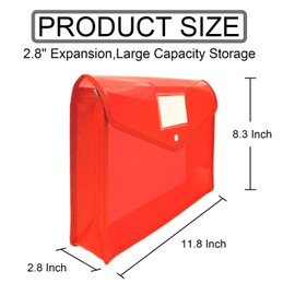 ULVBABI 7-Pack A4 Plastic Document Wallets, Waterproof Popper Folders with Snap Button, Large Capacity Storage Pockets for School, Office and Home (7, 7 Color)