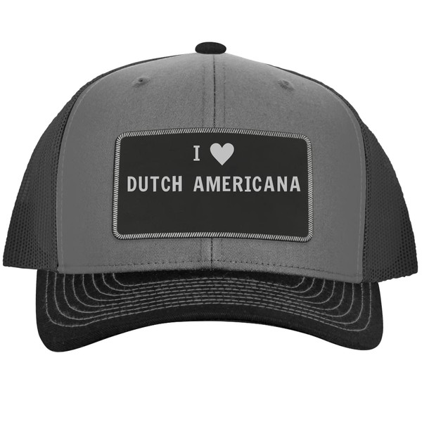 I Heart Love Dutch Americana - Leather Black Patch Engraved