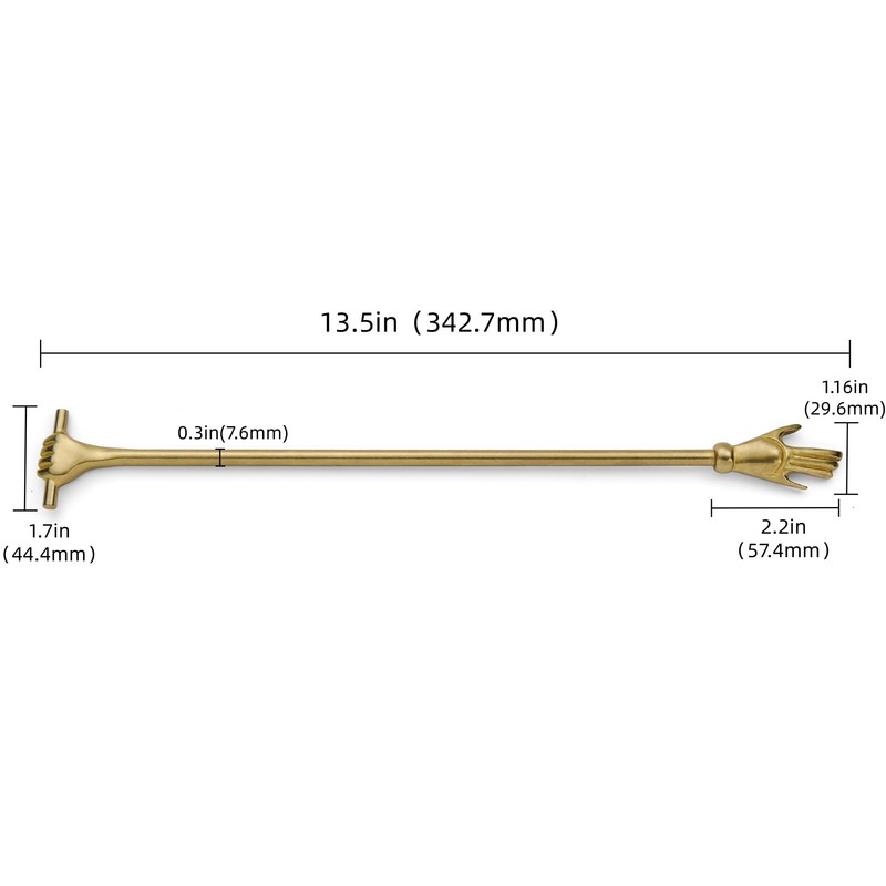 khtumeware 100%-Solid Brass 1 Pack Brass Hand Book Mark -