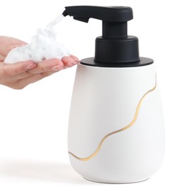 BosilunLife Automatic Foaming Soap Dispenser - Touchless Foam Hand Soap Dispenser for Bathroom Ceramic Smart Electric Auto Dish Soap Dispenser Waterproof, USB C Rechargeable, 17 oz/500 ml