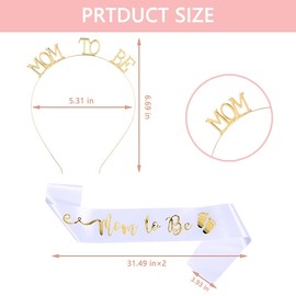 Mommy to be Sash Baby Shower Headband for Mom to be Crown Headbands for Gender Teveal Baby Shower Party Decorations Pregnancy Gifts for Expecting Mom