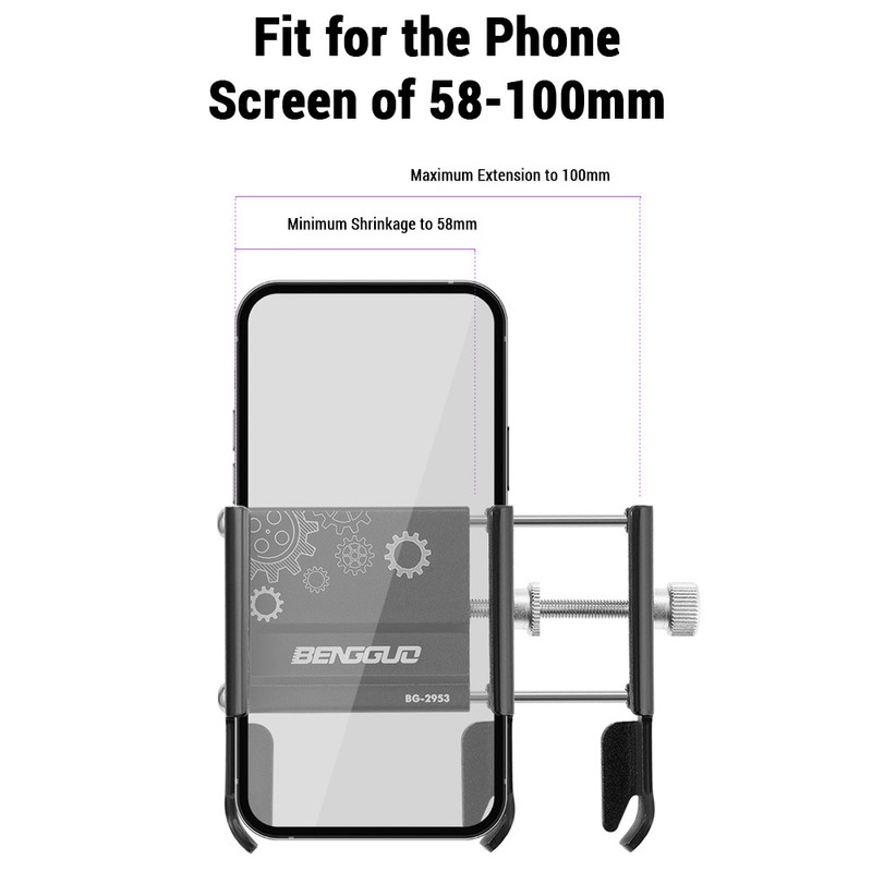Al Alloy Bicycle Mobile Phone Holder Scooter Rotatable Smartphone Holder
