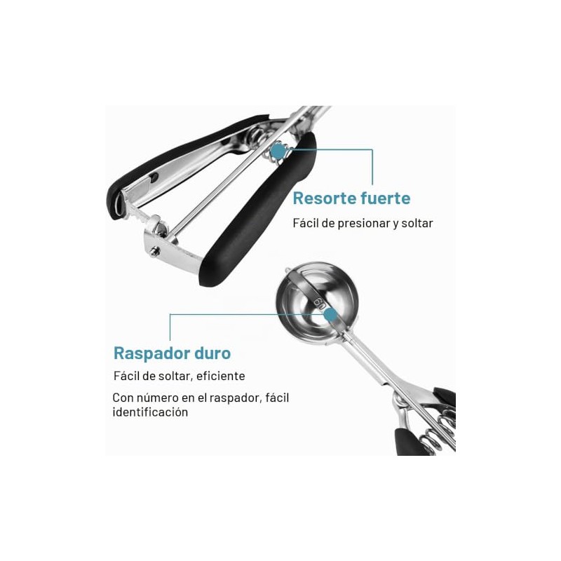 HOMURE H - Juego de cucharadas para galletas, incluye 1